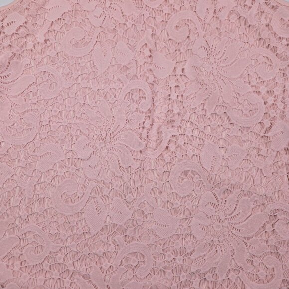 Eve & Maddie Pink Lace Sleeveless Blouse Sheer Mesh Yoke‎ Top XL Romantic Chic - Picture 13 of 13